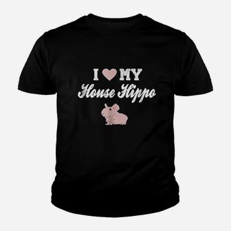 I Love My House Hippo Youth T-shirt | Crazezy