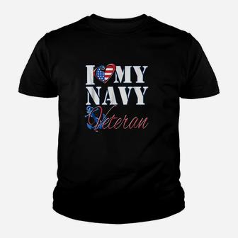 I Love My Navy Veteran Patriotic Sailor Youth T-shirt | Crazezy