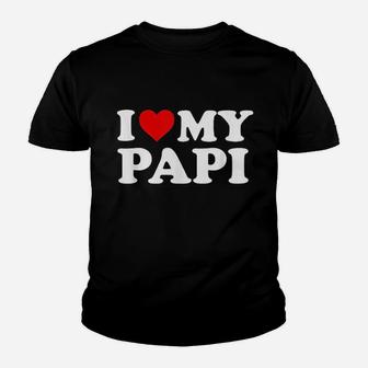 I Love My Papi Youth T-shirt | Crazezy