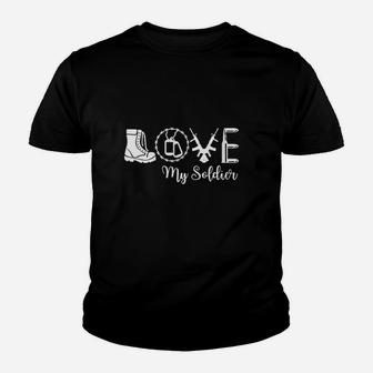 I Love My Soldier Proud Army Mother Wife Girlfriend Sister Youth T-shirt | Crazezy UK