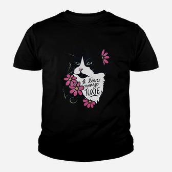 I Love My Tuxie Cat Youth T-shirt | Crazezy