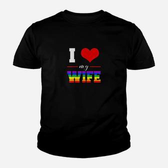 I Love My Wife Lgbt Lesbian Gay Pride Rainbow Youth T-shirt | Crazezy