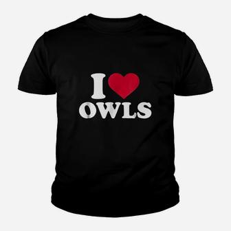 I Love Owls Youth T-shirt | Crazezy