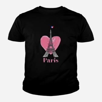 I Love Paris Eiffel Tower France Youth T-shirt | Crazezy AU