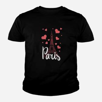 I Love Paris France Eiffel Tower Gift Youth T-shirt | Crazezy AU