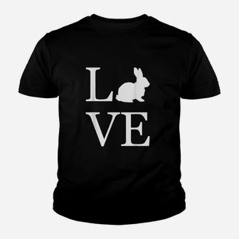 I Love Rabbit Bunny Silhouette Animal Lover White Graphics Youth T-shirt | Crazezy UK