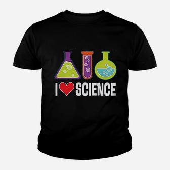 I Love Science Chemistry Teacher Youth T-shirt | Crazezy