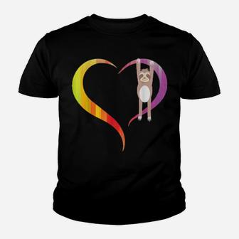 I Love Sloths Valentines Day For Cute Heart Animal Youth T-shirt - Monsterry
