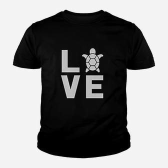 I Love Turtles Animal Lover Turtle Print Cute Youth T-shirt | Crazezy