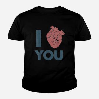 I Love You Anatomical Human Heart Youth T-shirt | Crazezy DE