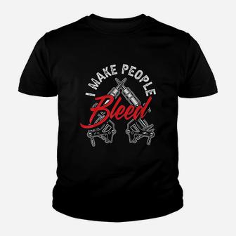 I Make People Bleed Funny Tattoo Artist Tattooist Gift Youth T-shirt - Thegiftio