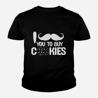 I Mustache You To Buy Cookies Scouting Dad Gif Youth T-shirt | Crazezy