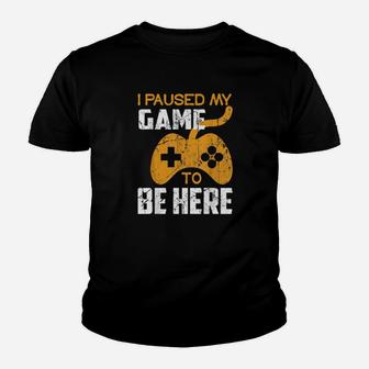 I Paused My Game To Be Here Distressed Gamer Youth T-shirt - Monsterry DE