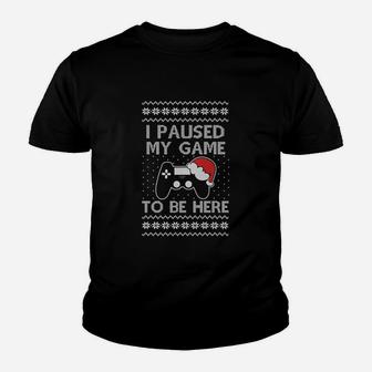I Paused My Game To Be Here Video Gamer Youth T-shirt | Crazezy DE