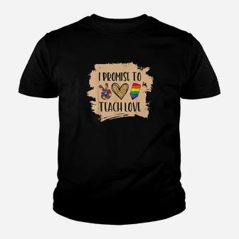 I Promise To Teach Love Autism Black African Lgbt Pride Youth T-shirt - Monsterry