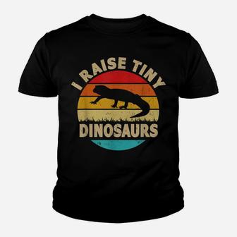 I Raise Tiny Dinosaur Vintage Retro Funny Leopard Gecko Youth T-shirt | Crazezy UK