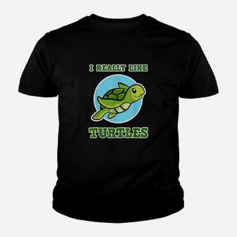I Really Like Turtles Design Youth T-shirt | Crazezy