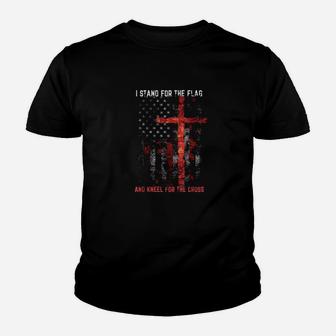 I Stand For The Flag And Kneel For The Cross Youth T-shirt | Crazezy UK