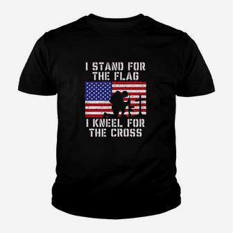 I Stand For The Flag I Kneel For The Cross Youth T-shirt | Crazezy