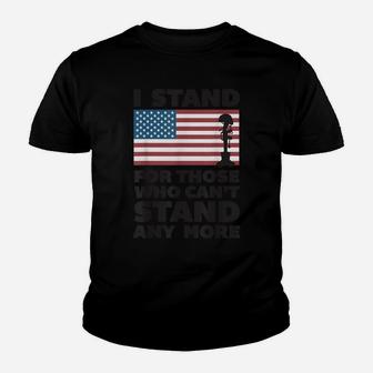 I Stand For Those Who Can't Stand Anymore Veteran Youth T-shirt | Crazezy AU