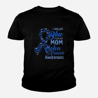 I Wear Blue For My Mom Youth T-shirt | Crazezy