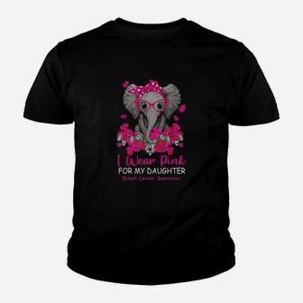 I Wear Pink For My Daughter Awareness Warrior Youth T-shirt | Crazezy CA