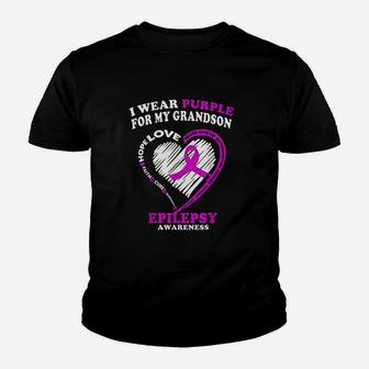 I Wear Purple For My Grandson Youth T-shirt | Crazezy CA