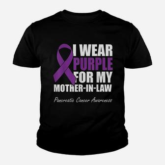 I Wear Purple For My Mother In Law Pancreatic Youth T-shirt | Crazezy UK