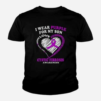 I Wear Purple For My Son Youth T-shirt | Crazezy UK