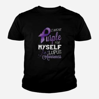 I Wear Purple For Myself Lupus Awareness Youth T-shirt | Crazezy