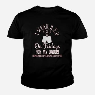 I Wear Red On Friday For Daddy Youth T-shirt | Crazezy CA