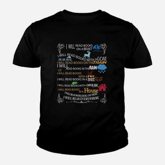I Will Read Books On A Boat And Everywhere Reading Youth T-shirt | Crazezy AU