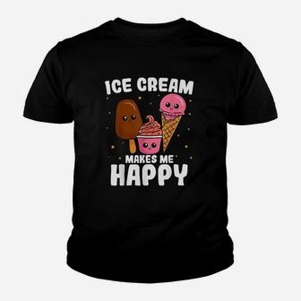 Ice Cream Makes Me Happy Youth T-shirt | Crazezy