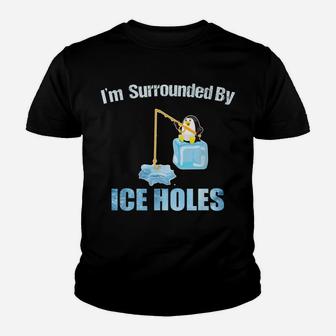 Ice Fishing Funny Quotes Shirt Ice Sarcasm Winter Hobbies Youth T-shirt | Crazezy