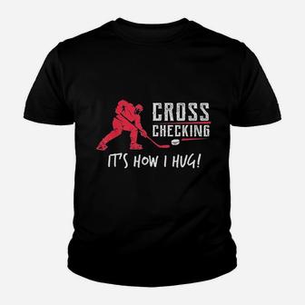 Ice Hockey Cross Checking Youth T-shirt | Crazezy AU
