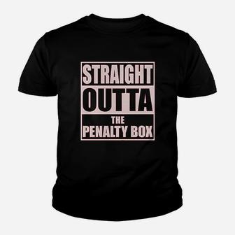 Ice Hockey Player Pullover Gift Straight Outta The Penalty Box Youth T-shirt | Crazezy UK