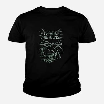 Id Rather Be Hiking Funny Summer Nature Camping Youth T-shirt | Crazezy DE