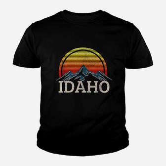 Idaho Vintage Mountains Retro Nature Hiking Souvenir Youth T-shirt | Crazezy DE