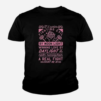 If It Involves Fighting Evil By Moon Light Heathered Youth T-shirt | Crazezy