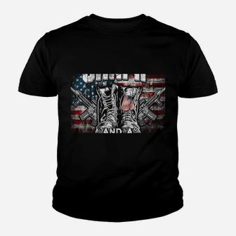 I'm A Dad Gramp Veteran Nothing Scares Me Proud Youth T-shirt | Crazezy UK