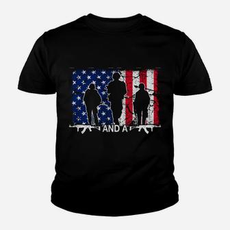 I'm A Dad Papa And A Veteran For Dad Father's Day Youth T-shirt | Crazezy