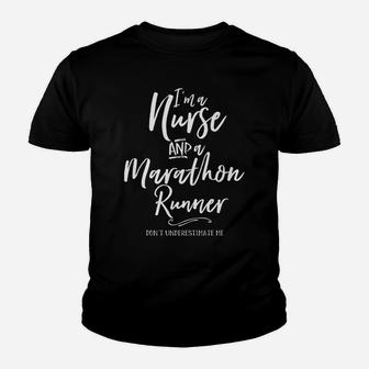 I'm A Nurse And Marathon Runner Shirt Running Fitness Tee Youth T-shirt | Crazezy DE