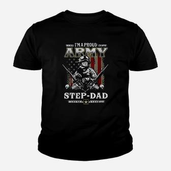 Im A Proud Army Stepdad Veteran Fathers Day Youth T-shirt | Crazezy