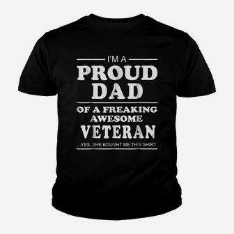 I'm A Proud Dad Of Awesome Veteran Military Veteran Youth T-shirt | Crazezy AU