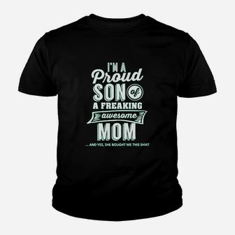 Im A Proud Son Of A Freaking Awesome Mom Youth T-shirt | Crazezy DE