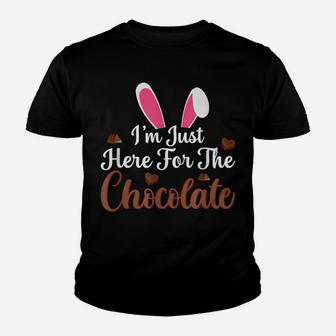 I'm Just Here For The Chocolate Funny Easter Bunny Youth T-shirt | Crazezy DE