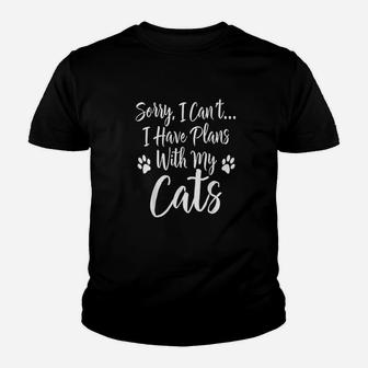 Im Sorry I Cant I Have Plans With My Cats Youth T-shirt | Crazezy CA