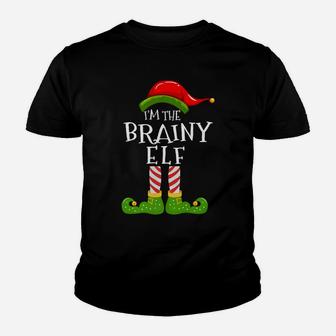 I'm The Brainy Elf Group Matching Family Christmas Pyjamas Youth T-shirt | Crazezy