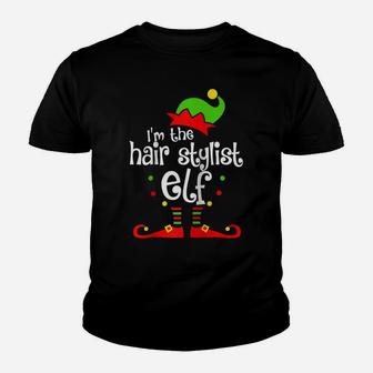 I'm The Hair Stylist Elf Xmas Family Friend Christmas Gift Raglan Baseball Tee Youth T-shirt | Crazezy CA
