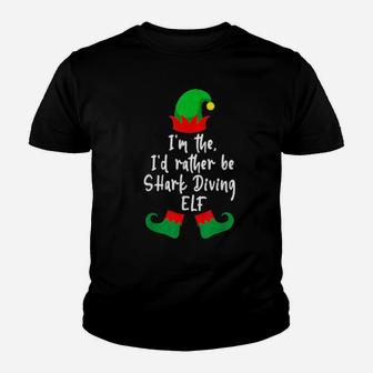 I'm The I'd Rather Be Shark Diving Elf Diver Xmas Youth T-shirt - Monsterry AU